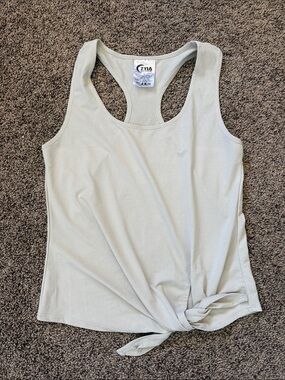 Zyia Light Grey Racerback Tie-Hem Tank